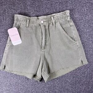 Hudson Gray Shorts Womens L Green Hot Shorts Shorties Pockets Slit Fit28.5x3 NEW